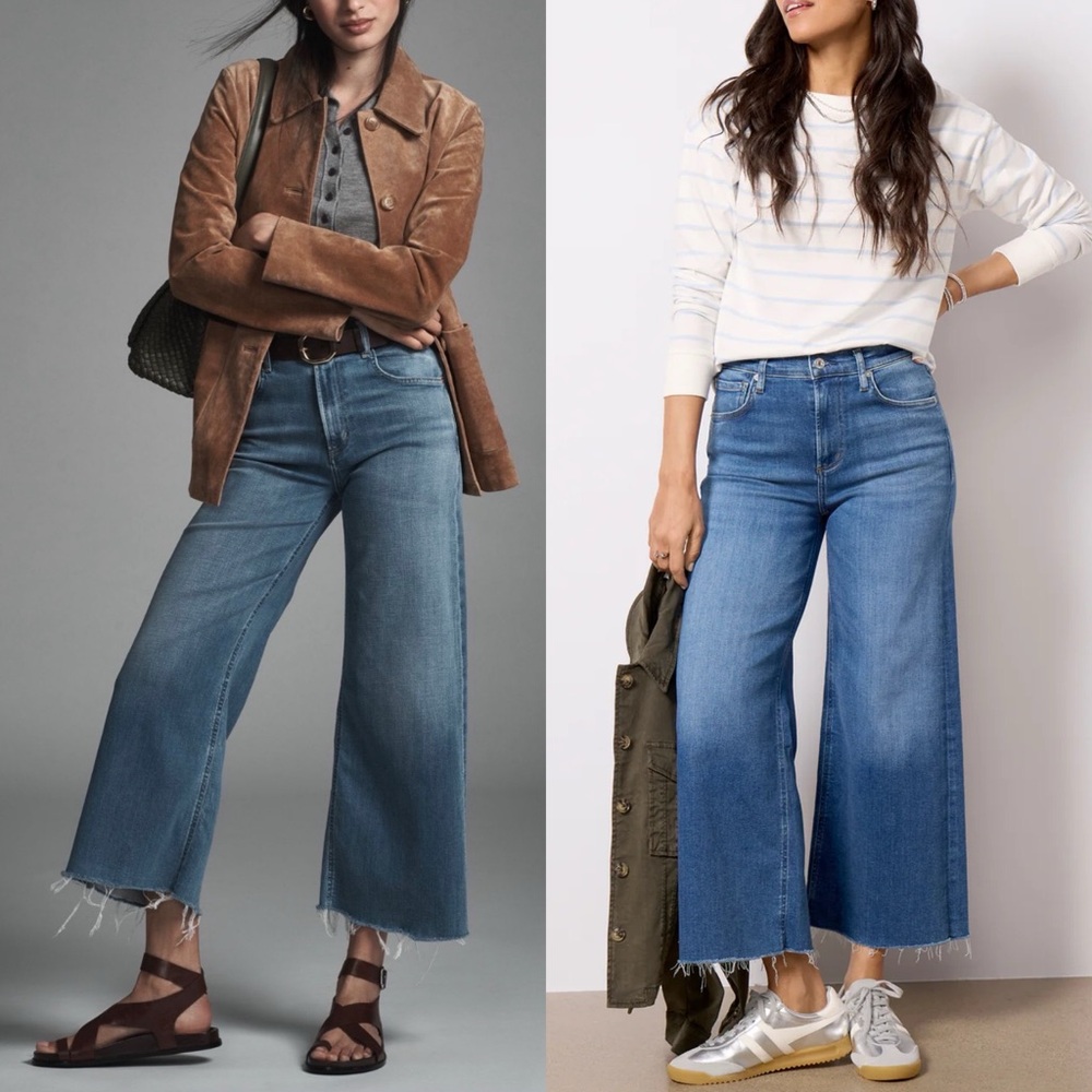 Citizens of Humanity Lyra Raw Hem Crop Wide Jeans